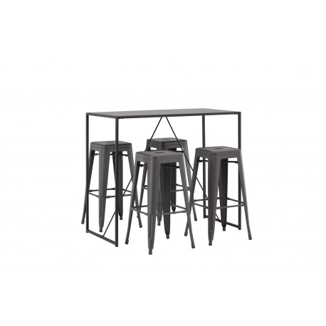 Brea Spisebordssæt - Sort og Mørkegrå