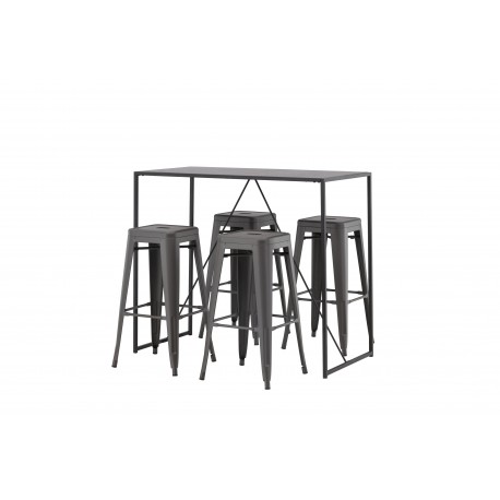 Brea Spisebordssæt - Sort og Mørkegrå