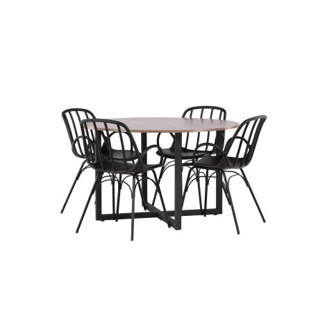 Rundt Spisebordssæt Durango med stole Dyron