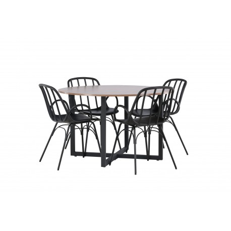 Rundt Spisebordssæt Durango med stole Dyron