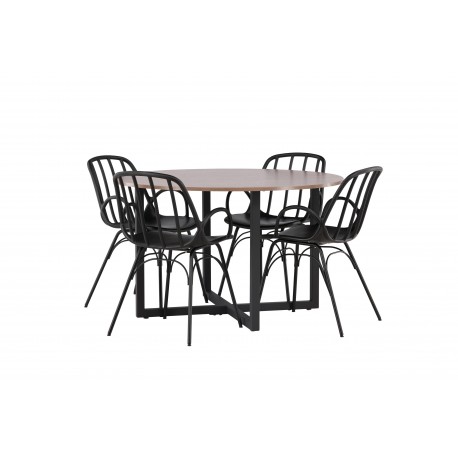 Rundt Spisebordssæt Durango med stole Dyron