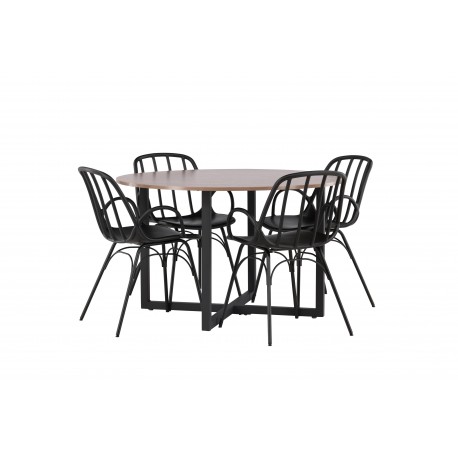 Rundt Spisebordssæt Durango med stole Dyron