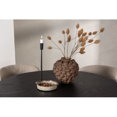 Olivia Rund Spisebordssæt - Sort og Mørkegrå