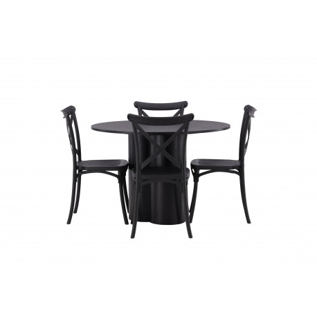 Olivia Rund Spisebordssæt - Sort