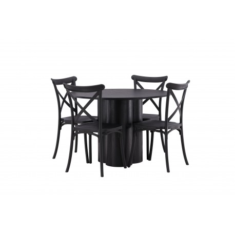 Olivia Rund Spisebordssæt - Sort