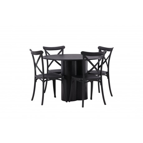 Olivia Rund Spisebordssæt - Sort