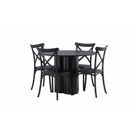 Olivia Rund Spisebordssæt - Sort