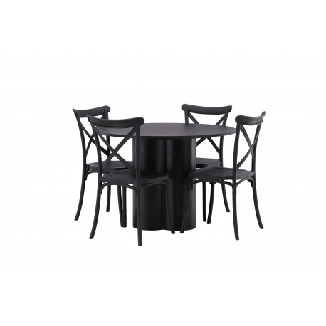 Olivia Rund Spisebordssæt - Sort