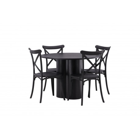 Olivia Rund Spisebordssæt - Sort
