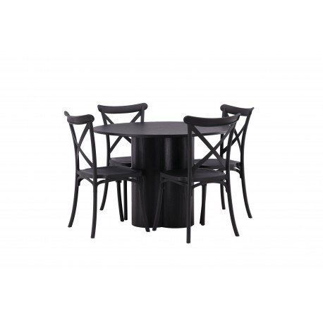 Olivia Rund Spisebordssæt - Sort