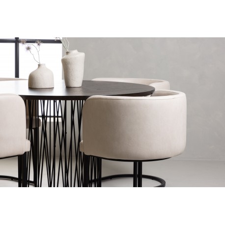 Spisebordssæt Stone med stole Simrishamn - Beige og Mocca