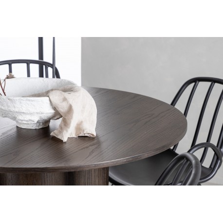 Rundt Spisebordssæt Olivia med stole Dyron - Sort og Mocca