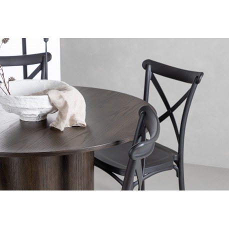 Olivia Rund Spisebordssæt - Sort og Mocca