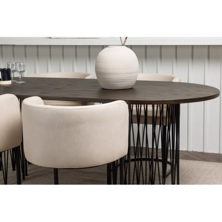 Spisebordssæt Sten med Simrishamn stole - Beige og Mocca
