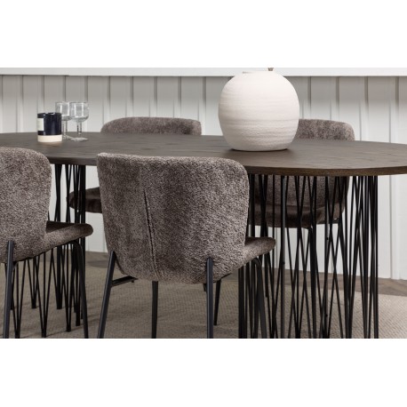 Spisebordssæt Stone med stole Modesto - Mørkegrå og Mocca