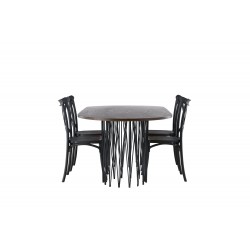 Spisebordssæt Stone med Crosett stole - Sort og Mocca