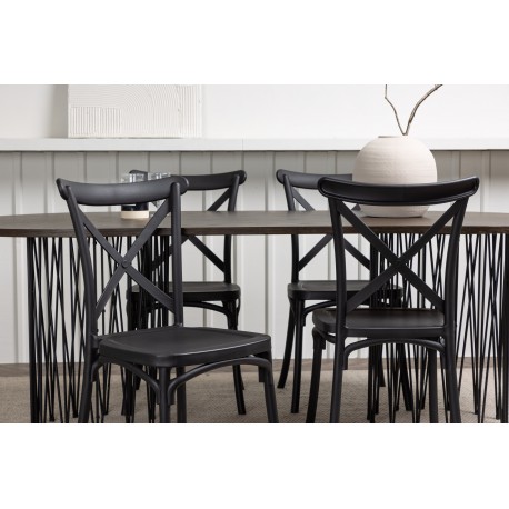 Spisebordssæt Stone med Crosett stole - Sort og Mocca