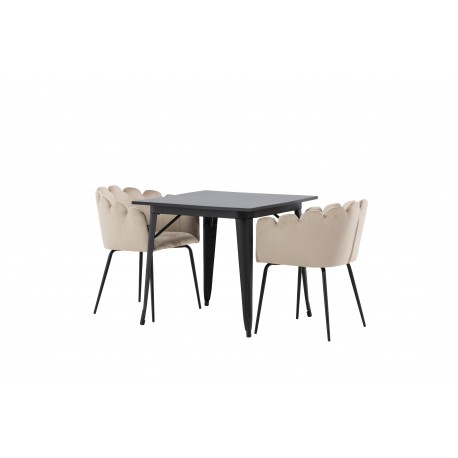 Tempe Spisebordssæt - Beige og Sort
