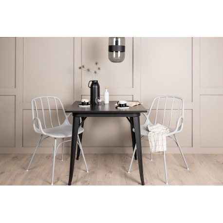 Spisebordssæt Tempe med Spisebordsstole Dyron - Sort og Gråbeige