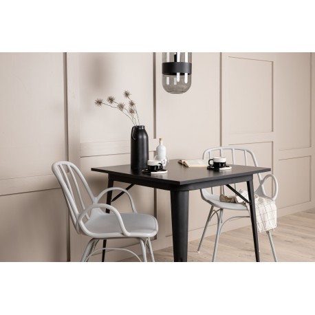Spisebordssæt Tempe med Spisebordsstole Dyron - Sort og Gråbeige