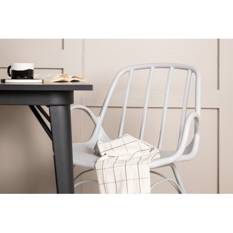 Spisebordssæt Tempe med Spisebordsstole Dyron - Sort og Gråbeige