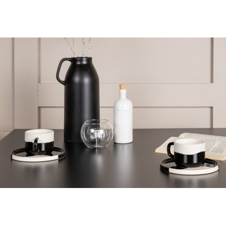 Spisebordssæt Tempe med Spisebordsstole Dyron - Sort og Gråbeige