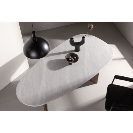 Gronvik Ovalt spisebord 180x90cm - Lysegrå og Mocca