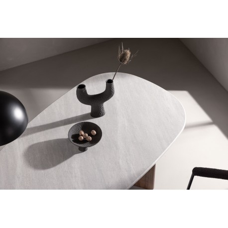 Gronvik Ovalt spisebord 180x90cm - Lysegrå og Mocca