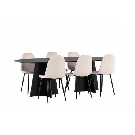 Spisebordssæt Bootcut med Spisebordsstole Polar