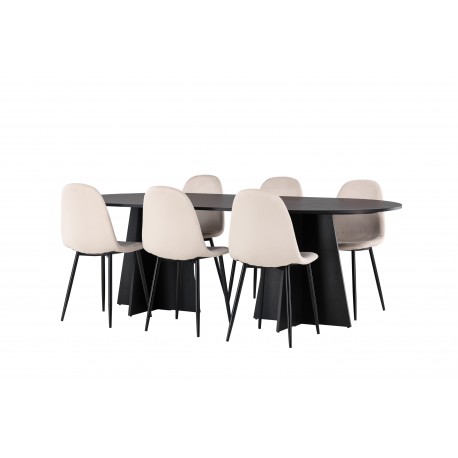 Spisebordssæt Bootcut med Spisebordsstole Polar