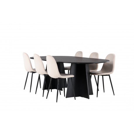 Spisebordssæt Bootcut med Spisebordsstole Polar