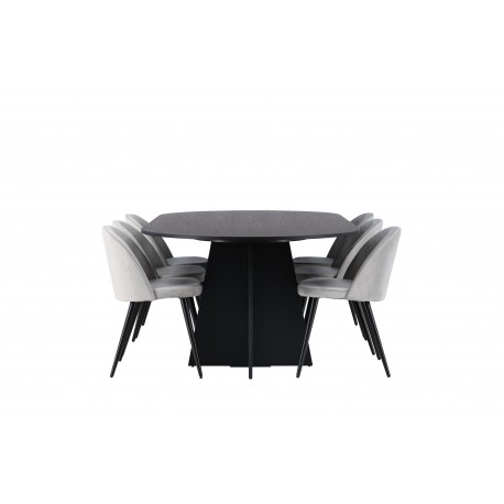 Spisebordssæt Bootcut med Spisebordsstole i Velour