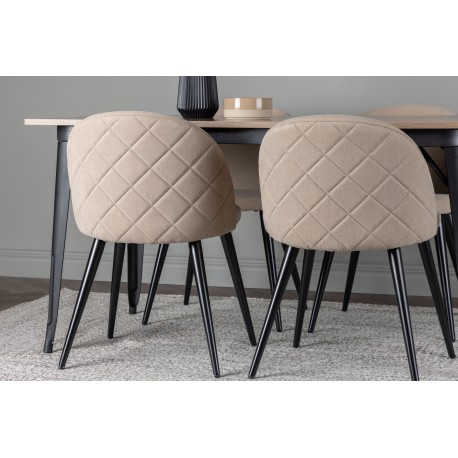 Tempe Spisebordssæt - Beige og Valnød