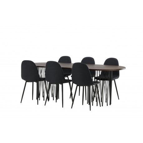 Stone Oval Spisebordssæt - Sort og Mocca