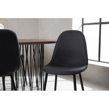 Stone Oval Spisebordssæt - Sort og Mocca