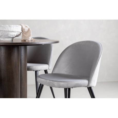 Olivia Rund Spisebordssæt - Grå og Mocca