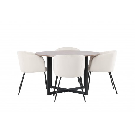 Rundt Spisebordssæt Durango med stole Berit