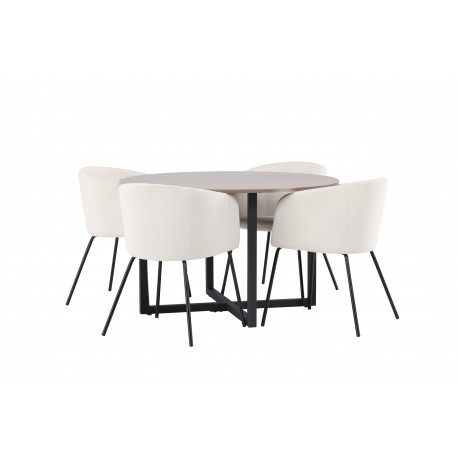 Rundt Spisebordssæt Durango med stole Berit