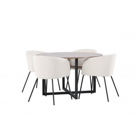 Rundt Spisebordssæt Durango med stole Berit