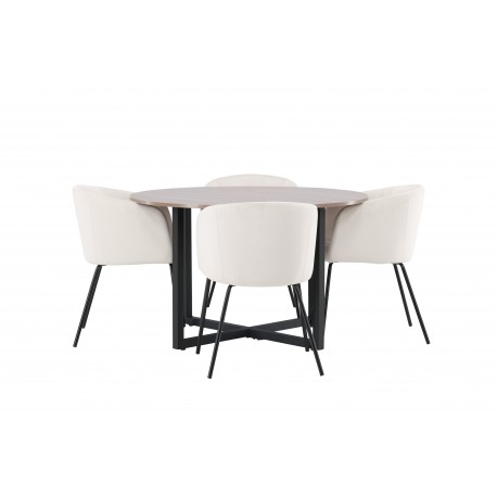 Rundt Spisebordssæt Durango med stole Berit