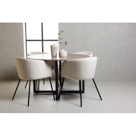 Rundt Spisebordssæt Durango med stole Berit