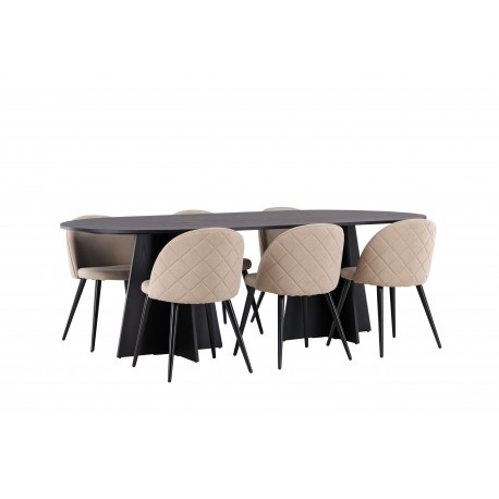 Spisebordssæt Bootcut med Spisebordsstole Velvet