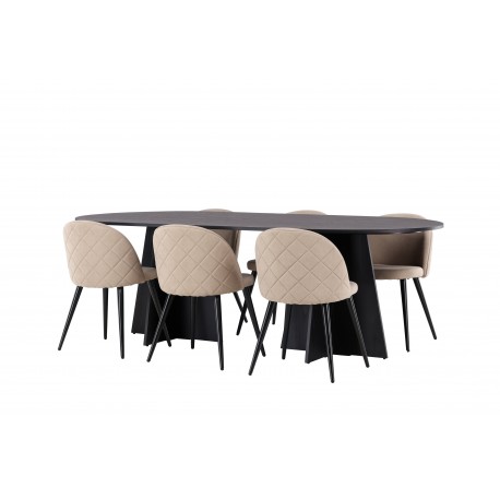 Spisebordssæt Bootcut med Spisebordsstole Velvet