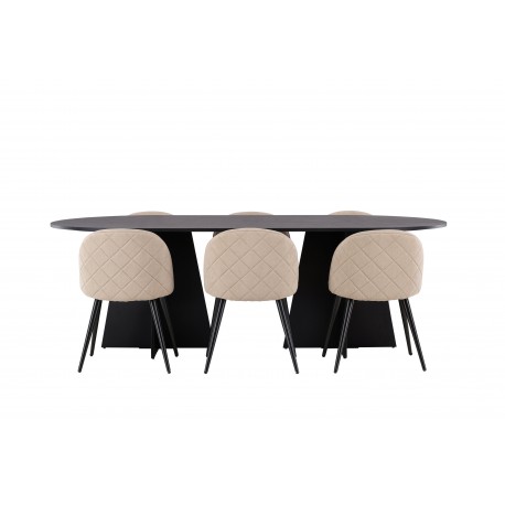 Spisebordssæt Bootcut med Spisebordsstole Velvet