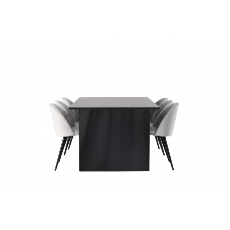 Spisebordssæt Vail med Spisebordsstole i fløjl