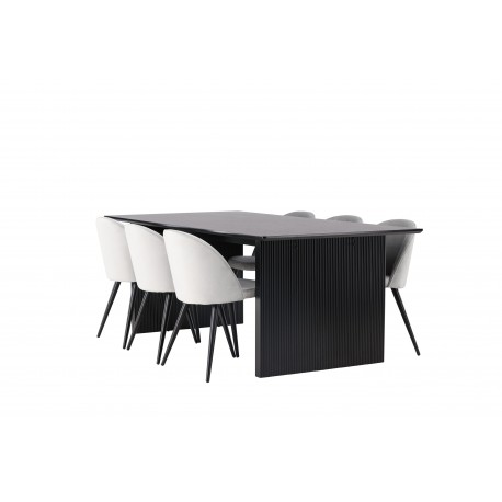 Spisebordssæt Vail med Spisebordsstole i fløjl