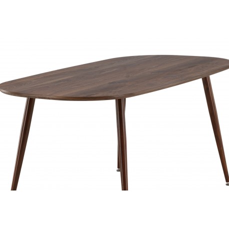 Sanford - 180x90cm Ovalt spisebord - Mørkebrun