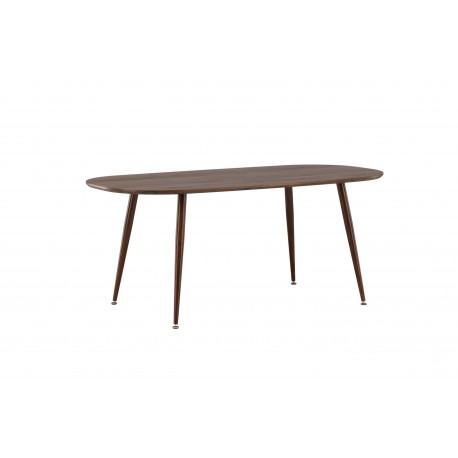 Sanford - 180x90cm Ovalt spisebord - Mørkebrun