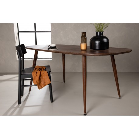 Sanford - 180x90cm Ovalt spisebord - Mørkebrun