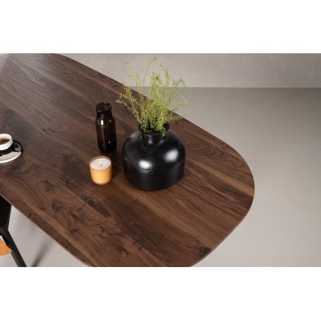 Sanford - 180x90cm Ovalt spisebord - Mørkebrun